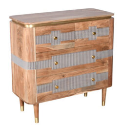 Alicia Acacia Wood 4 Drawers Bedroom Chest - thumbnail 3