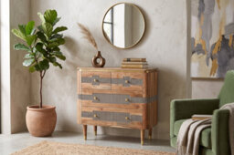Alicia Acacia Wood 4 Drawers Bedroom Chest - thumbnail 5