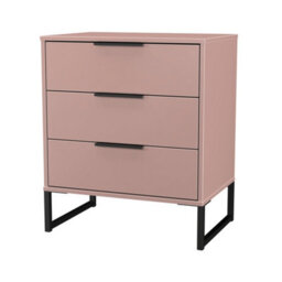 Beijing 3 Drawer Midi Chest Of Drawers In Kobe Pink (Ready Assembled) - thumbnail 4