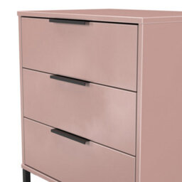 Beijing 3 Drawer Midi Chest Of Drawers In Kobe Pink (Ready Assembled) - thumbnail 5
