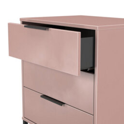 Beijing 3 Drawer Midi Chest Of Drawers In Kobe Pink (Ready Assembled) - thumbnail 6