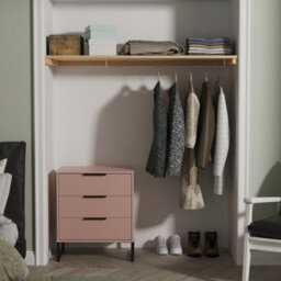 Beijing 3 Drawer Midi Chest Of Drawers In Kobe Pink (Ready Assembled)