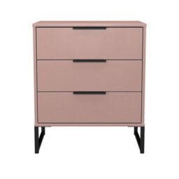Beijing 3 Drawer Midi Chest Of Drawers In Kobe Pink (Ready Assembled) - thumbnail 2