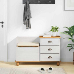 Walplus Entryway Storage Bench With Drawer Askim White 100 X 39 X 62 Cm - thumbnail 4