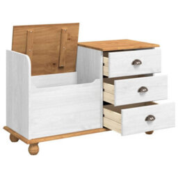 Walplus Entryway Storage Bench With Drawer Askim White 100 X 39 X 62 Cm - thumbnail 5