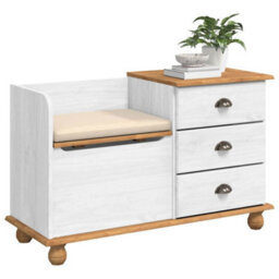 Walplus Entryway Storage Bench With Drawer Askim White 100 X 39 X 62 Cm - thumbnail 3
