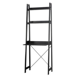 Urbn-Living Urbnliving Height 170Cm Verona Ladder Work Desk 2 Shelves Colour Black Wooden Bedroom Computer Table Office Storage - thumbnail 1