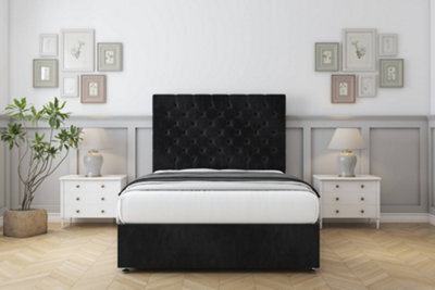 "Comfort Winslow Black Naples Divan Bed Set No Drawers - 54"" Floor Standing 3' Single" - image 1