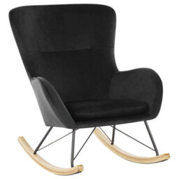 Beliani Rocking Chair Ellan Velvet Black