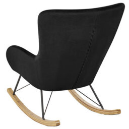 Beliani Rocking Chair Ellan Velvet Black - thumbnail 5