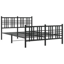 Berkfield Metal Bed Frame Without Mattress With Footboard Black 137X190Cm - thumbnail 3
