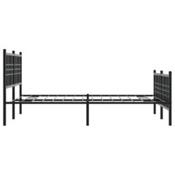 Berkfield Metal Bed Frame Without Mattress With Footboard Black 137X190Cm - thumbnail 5