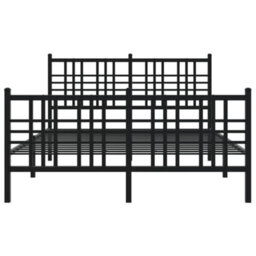 Berkfield Metal Bed Frame Without Mattress With Footboard Black 137X190Cm - thumbnail 4