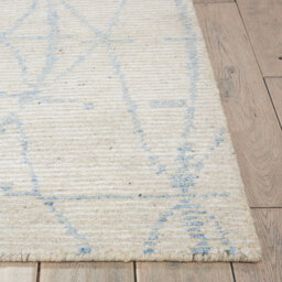 White Luxurious Modern Wool Easy To Clean Geometric Handmade Dining Room And Living Room Rug -168Cm X 226Cm - thumbnail 4