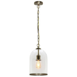 Long Life Lamps Company Antique Brass Vintage Ceiling Pendant Light Glass Lamp Shade Bell Chain Lantern H3054 - thumbnail 5