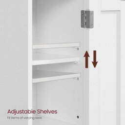 Songmics Narrow Bathroom Storage Cabinet With Adjustable Shelves And Door, Freestanding, Bathroom Floor Storage Unit, White - thumbnail 3