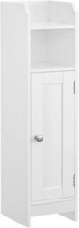 Songmics Narrow Bathroom Storage Cabinet With Adjustable Shelves And Door, Freestanding, Bathroom Floor Storage Unit, White - thumbnail 8