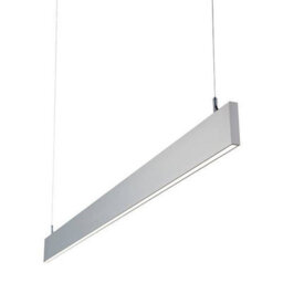 Luminosa Lighting Luminosa Kingsley Integrated Led Linear Baton Pendant Bar Silver Anodised, Frosted Ip40