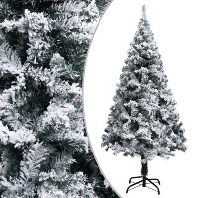 Berkfield Artificial Christmas Tree With Flocked Snow Green 150 Cm Pvc - image 1