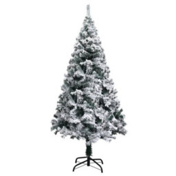 Berkfield Artificial Christmas Tree With Flocked Snow Green 150 Cm Pvc - thumbnail 2