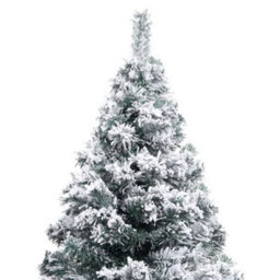 Berkfield Artificial Christmas Tree With Flocked Snow Green 150 Cm Pvc - thumbnail 3