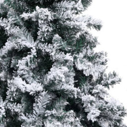 Berkfield Artificial Christmas Tree With Flocked Snow Green 150 Cm Pvc - thumbnail 4