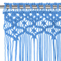 Berkfield Macrame Curtain Blue 140X240 Cm Cotton - thumbnail 3