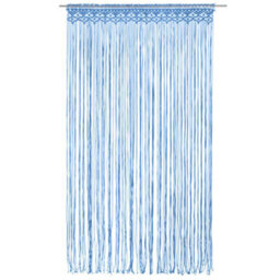 Berkfield Macrame Curtain Blue 140X240 Cm Cotton - thumbnail 2