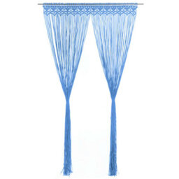 Berkfield Macrame Curtain Blue 140X240 Cm Cotton
