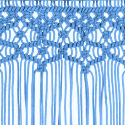 Berkfield Macrame Curtain Blue 140X240 Cm Cotton - thumbnail 4