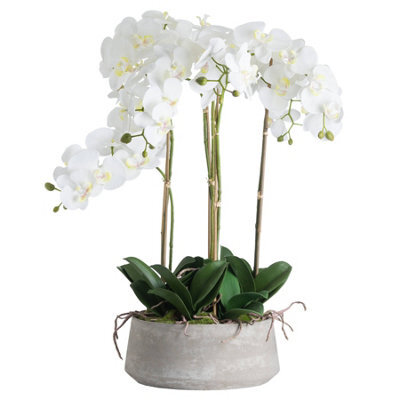 Hill Interiors Orchid In Stone Pot White (One Size) - image 1