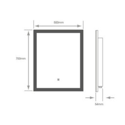 FNX Bathrooms Fnx Belice Led Illuminated Bathroom Mirror With Demister & Shaver Socket, 700X500mm Ip44 - thumbnail 5