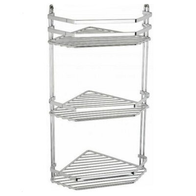 Euroshowers Stainless Steel Chrome Plated Triple Corner Basket - image 1