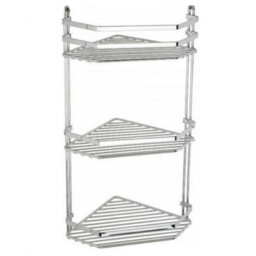 Euroshowers Stainless Steel Chrome Plated Triple Corner Basket - thumbnail 1