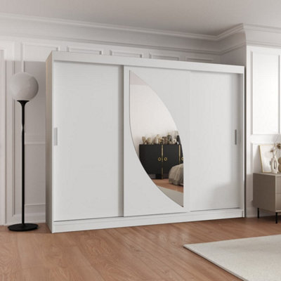 Arte White Sliding Wardrobe W250Cm X H200Cm X D62Cm - Light-Enhancing Organisation Hub - image 1