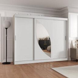 Arte White Sliding Wardrobe W250Cm X H200Cm X D62Cm - Light-Enhancing Organisation Hub - thumbnail 1