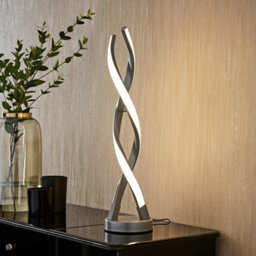 Valuelights Infinity Matte Silver Double Twist Integrated Led Table Lamp - thumbnail 1