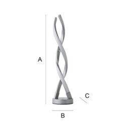 Valuelights Infinity Matte Silver Double Twist Integrated Led Table Lamp - thumbnail 7