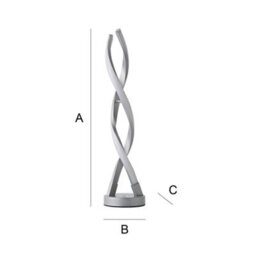 Valuelights Infinity Matte Silver Double Twist Integrated Led Table Lamp - thumbnail 8