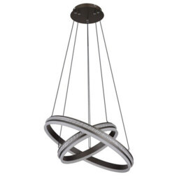 Luminosa Lighting Luminosa Grouni Pendant Ceiling Light Titanium Color Brushed 2X Led Dimmable 2700-6000K Remote Control - thumbnail 2