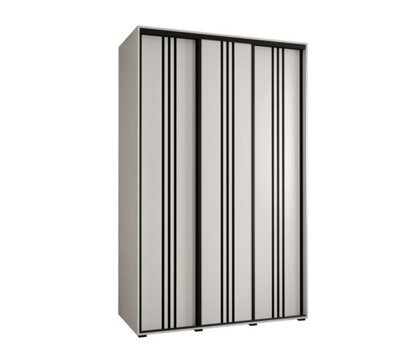 Arte Cannes Vi Sliding Door Wardrobe In White - Premium Laminated Board - Pvc-Finished Edges - W150Cm X H205Cm X D60Cm - image 1