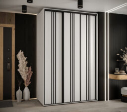 Arte Cannes Vi Sliding Door Wardrobe In White - Premium Laminated Board - Pvc-Finished Edges - W150Cm X H205Cm X D60Cm - thumbnail 2