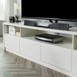 MMT Funiture Designs Modern White 200Cm Matt Gloss Tv Stand Cabinet Suitable For 55 65 70 75 80 Inch 4K Led Flat Screen Tv's - thumbnail 2