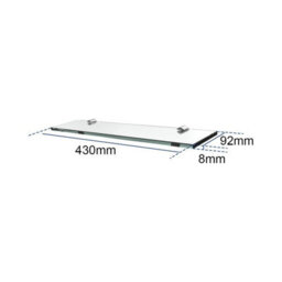 Emke Wall Mounted Glass Shelf, Glass Floating Storage Shelf, 430X92X8mm - thumbnail 8