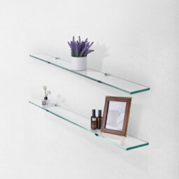 Emke Wall Mounted Glass Shelf, Glass Floating Storage Shelf, 430X92X8mm - thumbnail 7