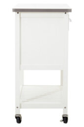 Premier Housewares Interiors By Premier Sturdy Cream Kitchen Trolley, Contemporary Kitchen Trolley For Entertaining Guests, Versatile Storge Trolley - thumbnail 3