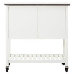 Premier Housewares Interiors By Premier Sturdy Cream Kitchen Trolley, Contemporary Kitchen Trolley For Entertaining Guests, Versatile Storge Trolley - thumbnail 4