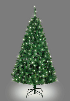 Shatchi 7Ft Prelit Green Bushy Imperial Pine Christmas Tree White Leds - image 1