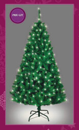 Shatchi 7Ft Prelit Green Bushy Imperial Pine Christmas Tree White Leds - thumbnail 4