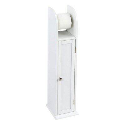Free-Standing Wooden Toilet Paper Roll Holder With Shelf, Bathroom Storage Organizer Cabinet - image 1